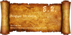 Bogye Urzula névjegykártya